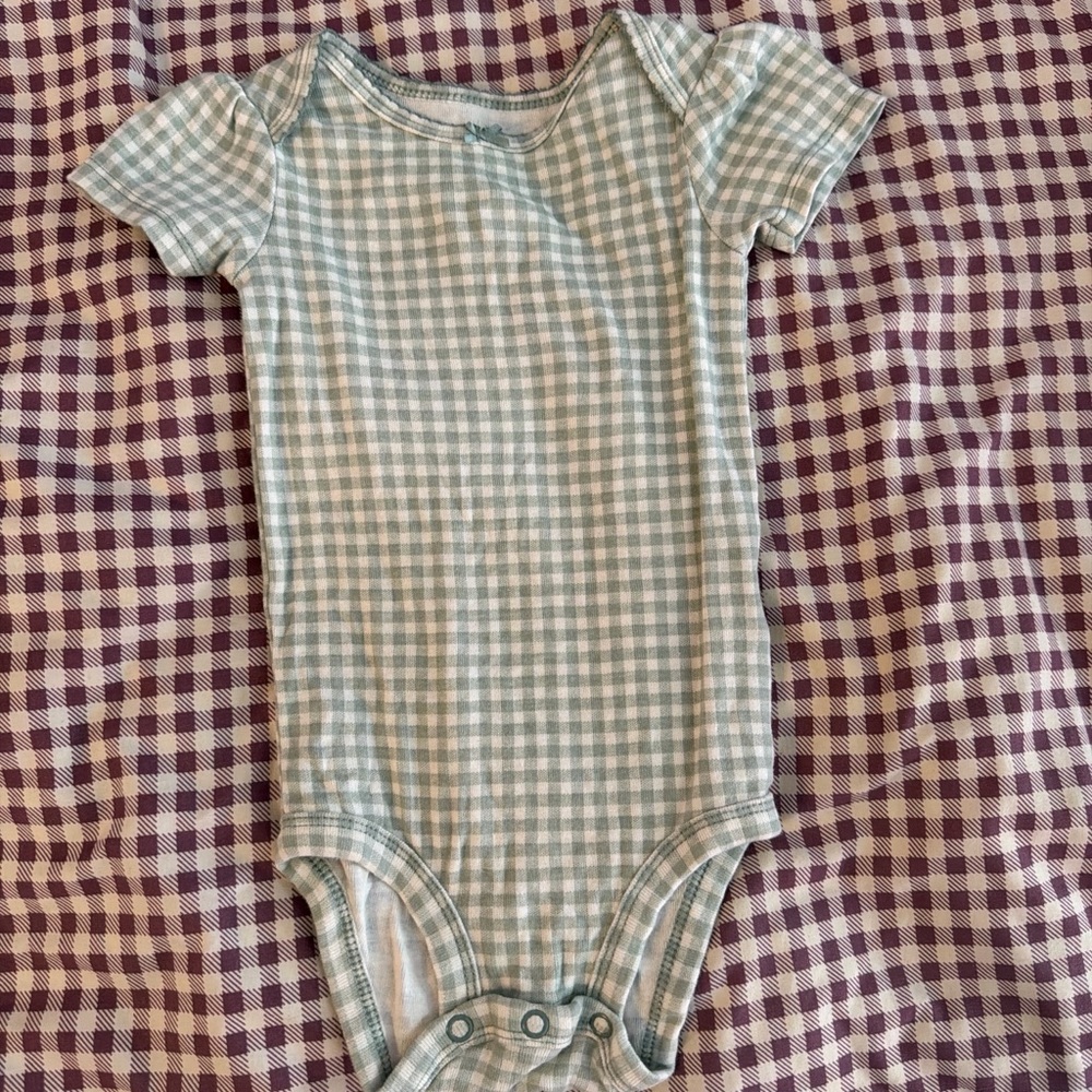 Carter's Light Blue Checkered Bodysuit